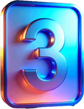 Badge 3D néon numéro 3 — troisième étape : votre devis détaillé