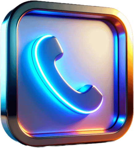 Icône 3D néon d'un combiné téléphonique — appeler CS Créatif Web